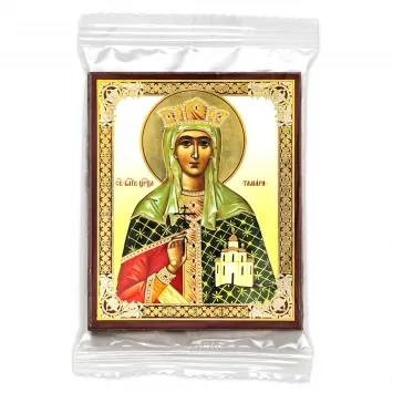 Icon on wooden panel 6×9 double embossing, annotation, packaging Tamar 4