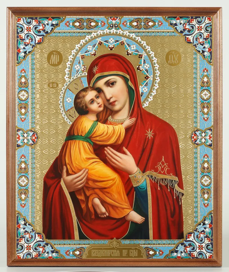 Икона в деревянной рамке №1 30х40 двойное тиснение, упаковка Владимирская БМ 17