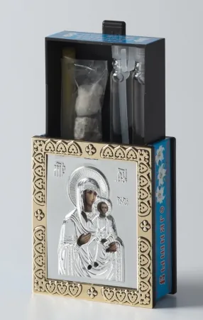 Incense holder with riza with blessed set Smolensk Mother of God