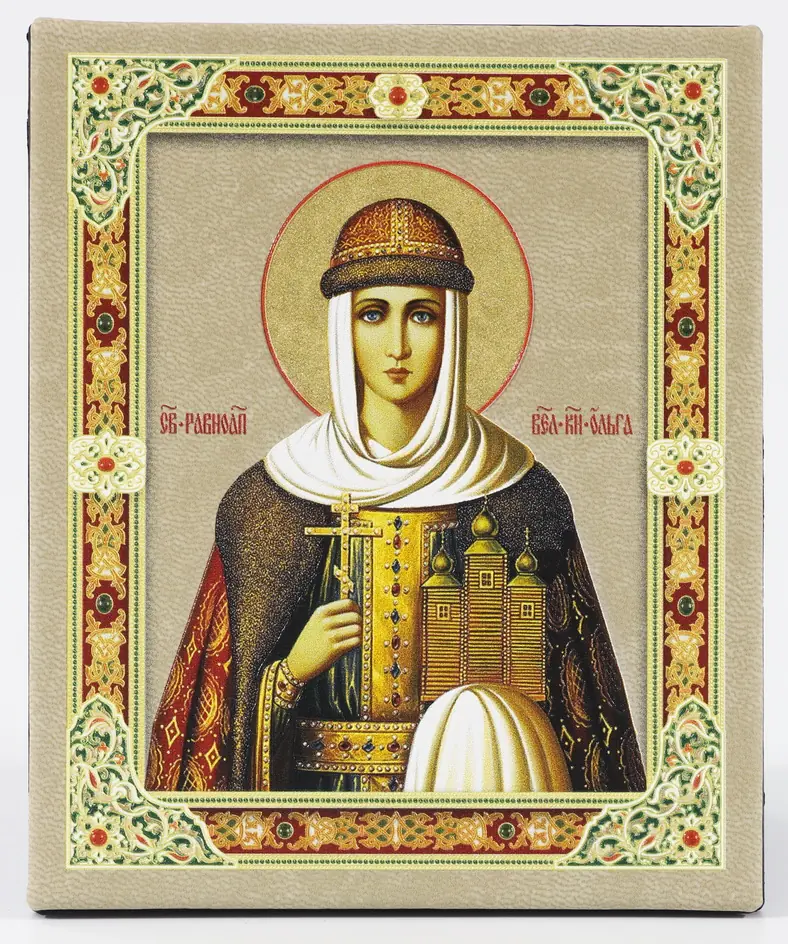 Table icon 10×12 on stand, 3D print Olga, St Equal-to-the-Apostles Great Princess