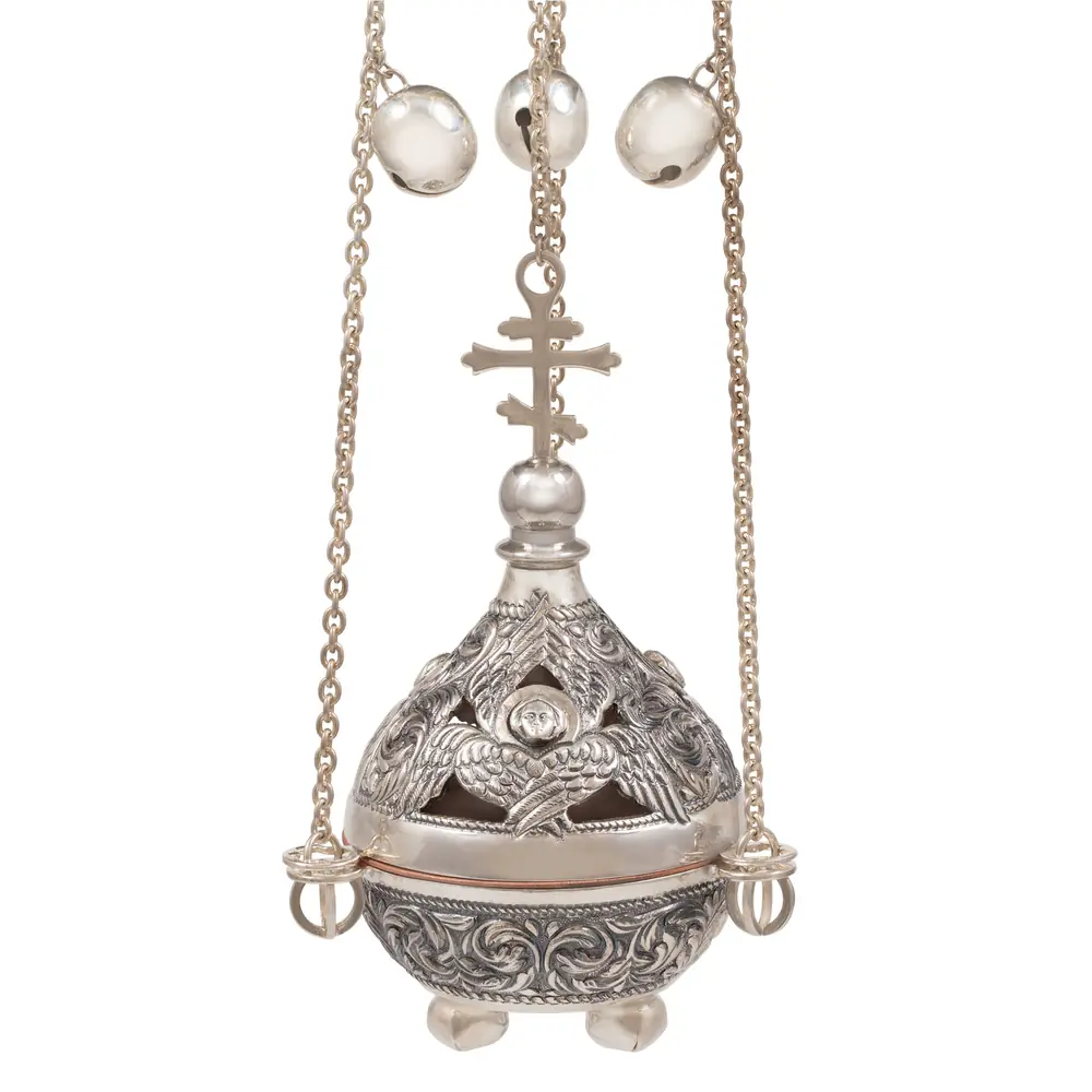 Round censer №14 chasing silver