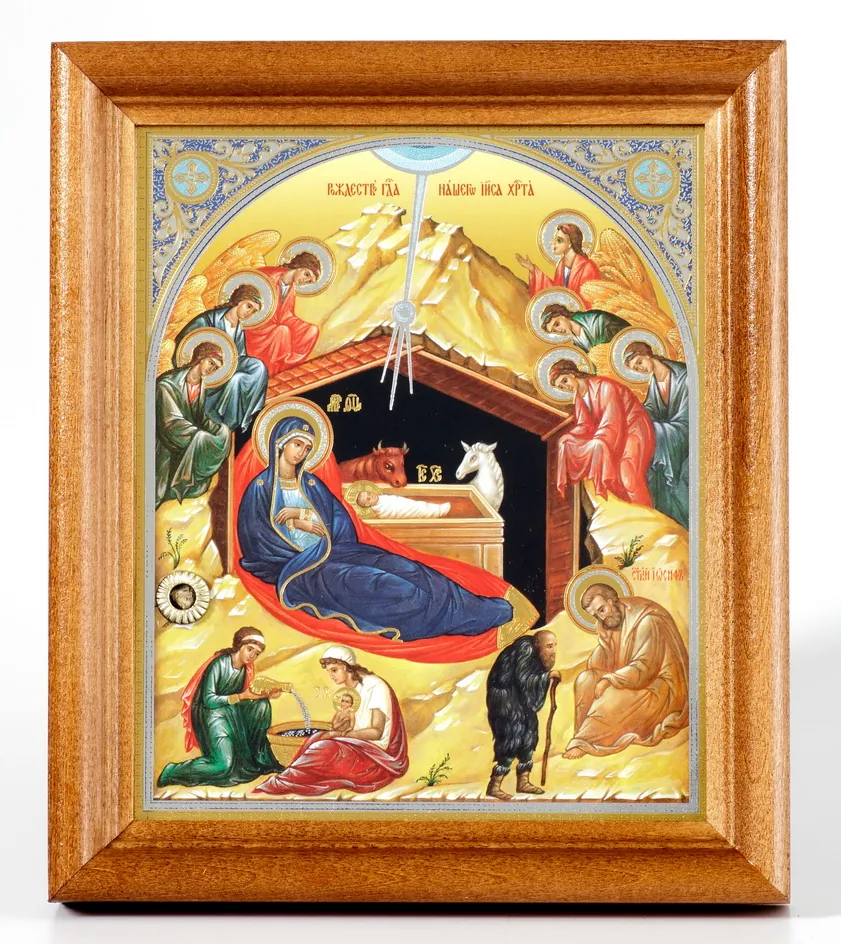 Icon in wooden frame №1 11×13 double embossing, packaging Nativity of Christ 39