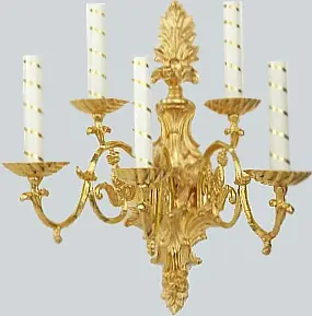 Vigil lamp 5 candles large gilding