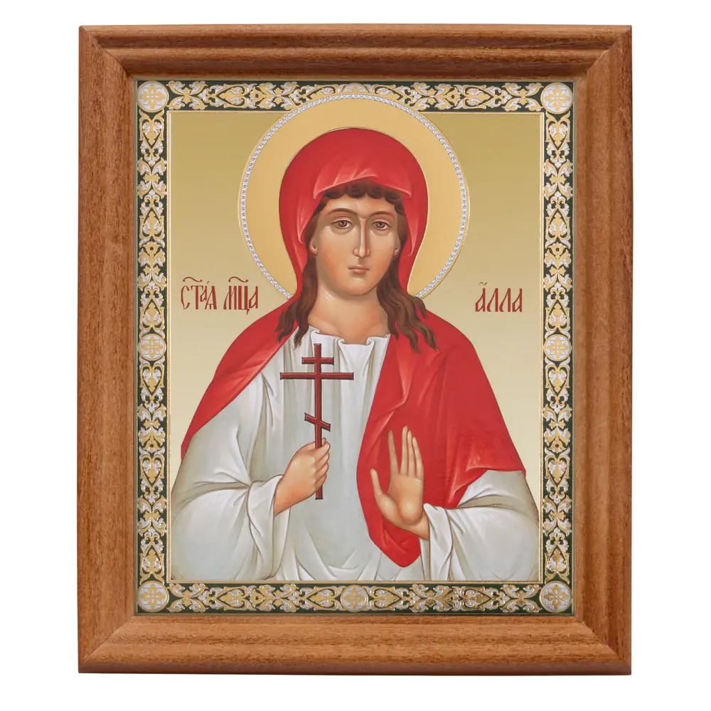 Icon in wooden frame №3 11×13 double embossing Alla of Gothia, Martyr (3)