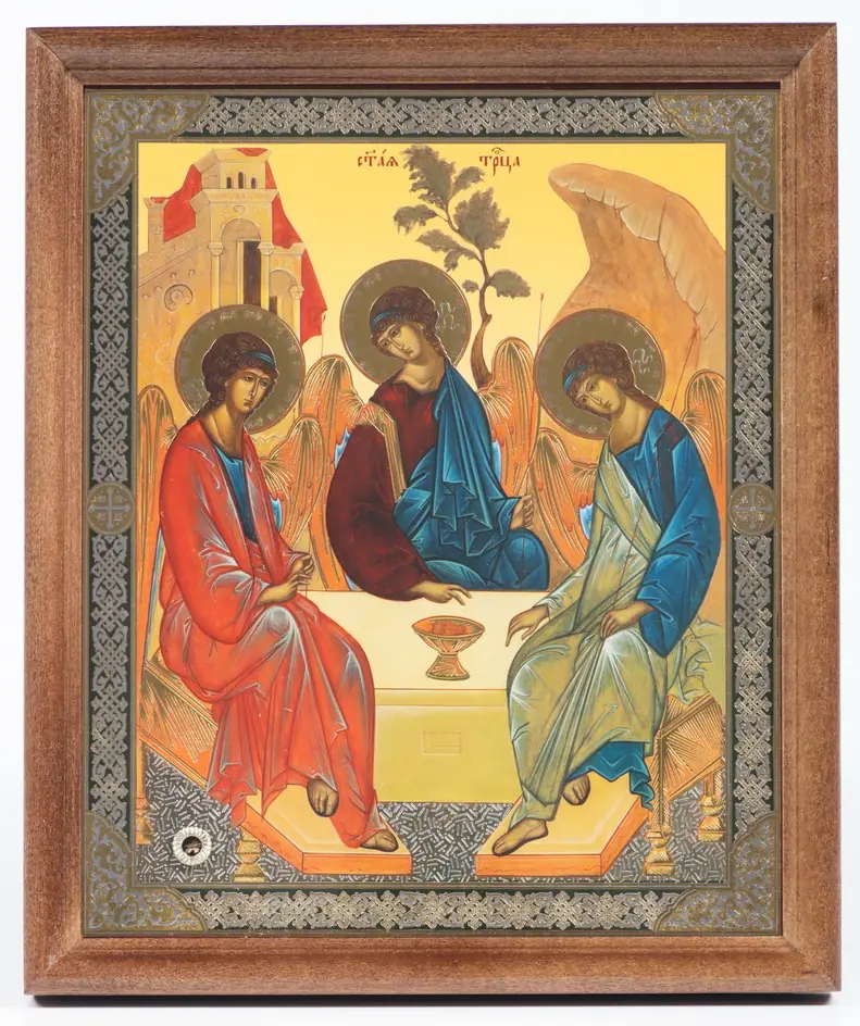 Icon in wooden frame №1 18×24 double embossing, packaging Trinity (Rublev)
