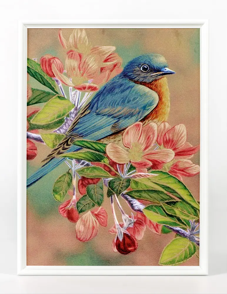 Picture 30×40 print on canvas “Gold-look” in white frame №5