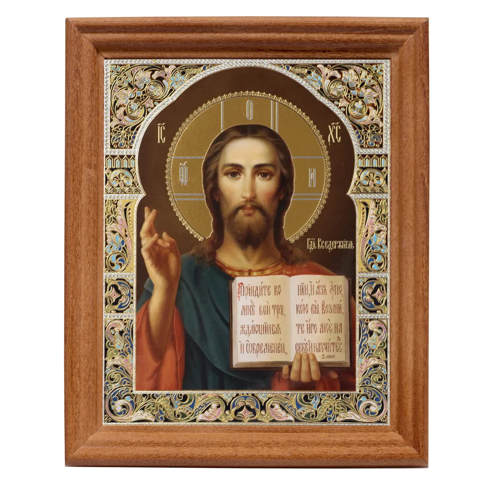 Icon in wooden frame №3 11×13 double embossing Saviour 38