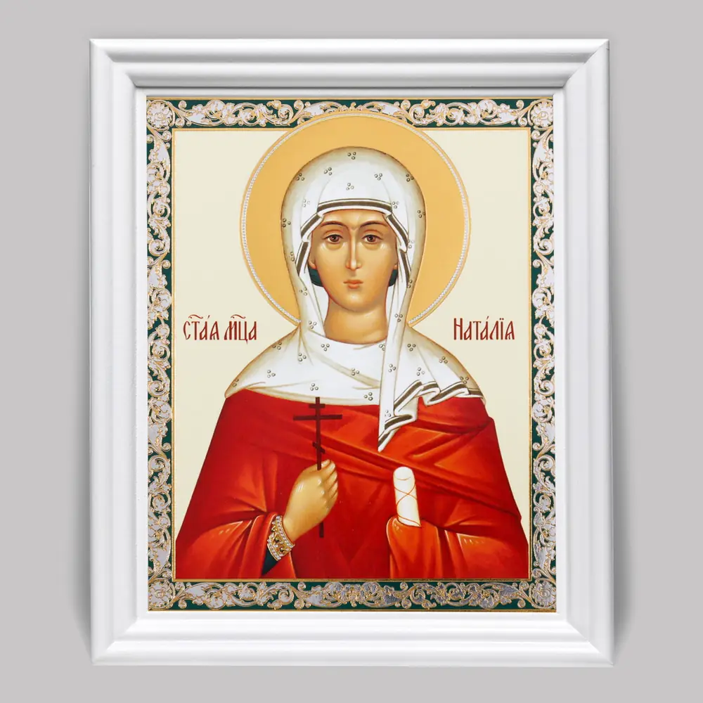 Icon in wooden frame №3 11×13 (white) double embossing Natalia 4