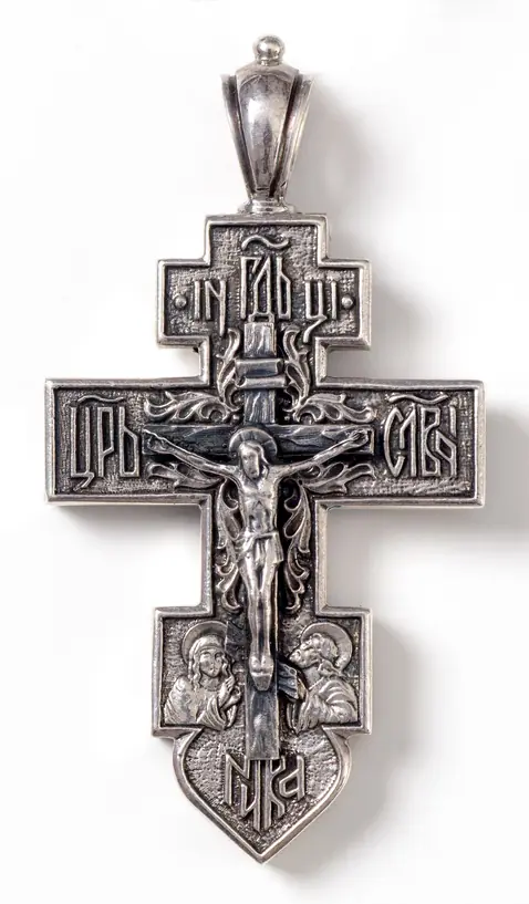 Cross reliquary small silver