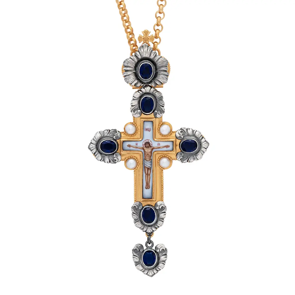 Pectoral cross №128 / gilding, silver plating