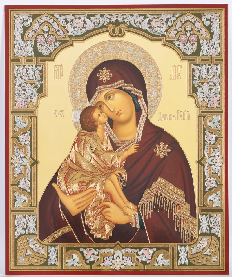 Icon on hardboard №1 18×24 double embossing Don Mother of God 2