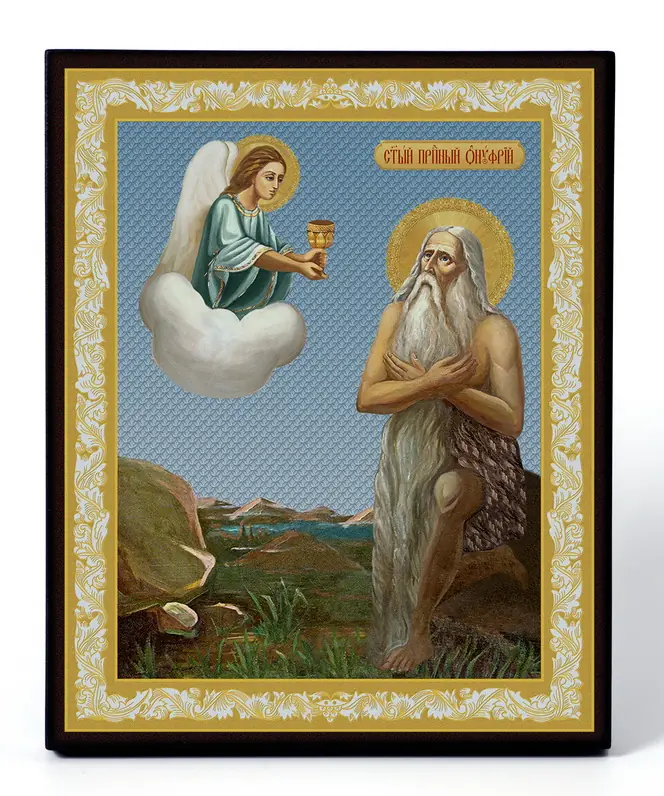 Icon on board 13×15 3D print, varnish Onuphrius