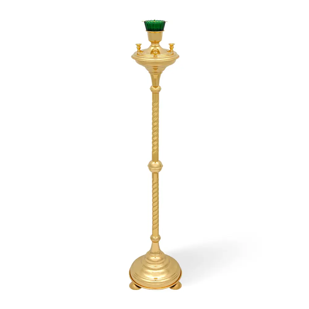 Processional candlestick №3 on 3 candles gilding