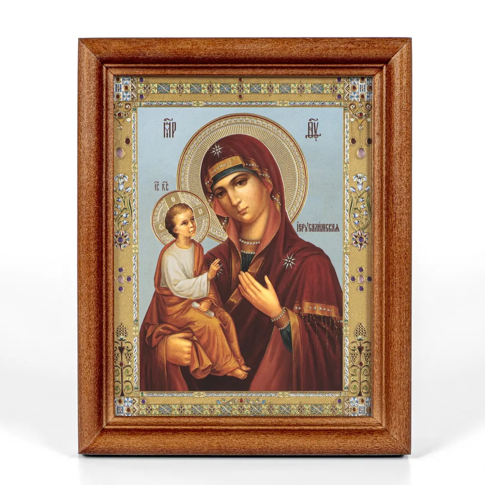 Icon in wooden frame №1 11×13 double embossing Jerusalem 2