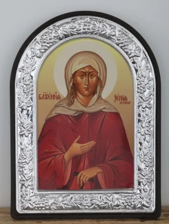 Icon in plastic frame 9×12 arched №1 Xenia of St Petersburg Blessed