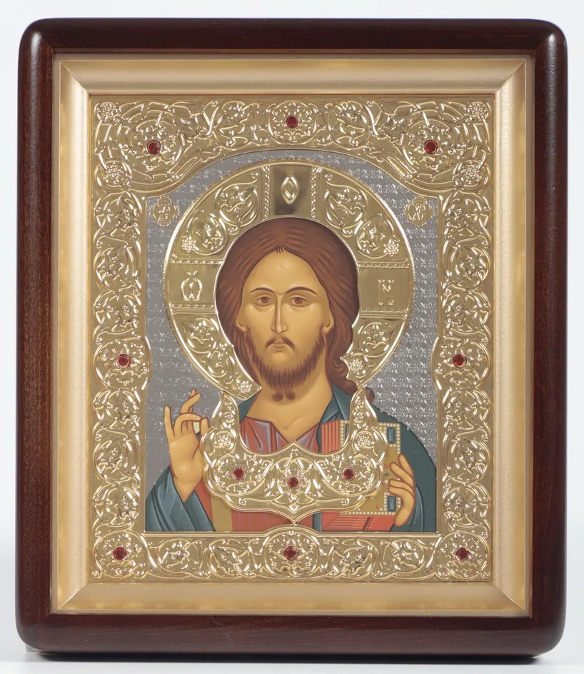 ხატი კიოტში 18×24 ფიგურული, ტემპერა, მოცულობითი მოჭედილობა, მოოქროვება, მონიკელებული, ცატით მაცხოვარი