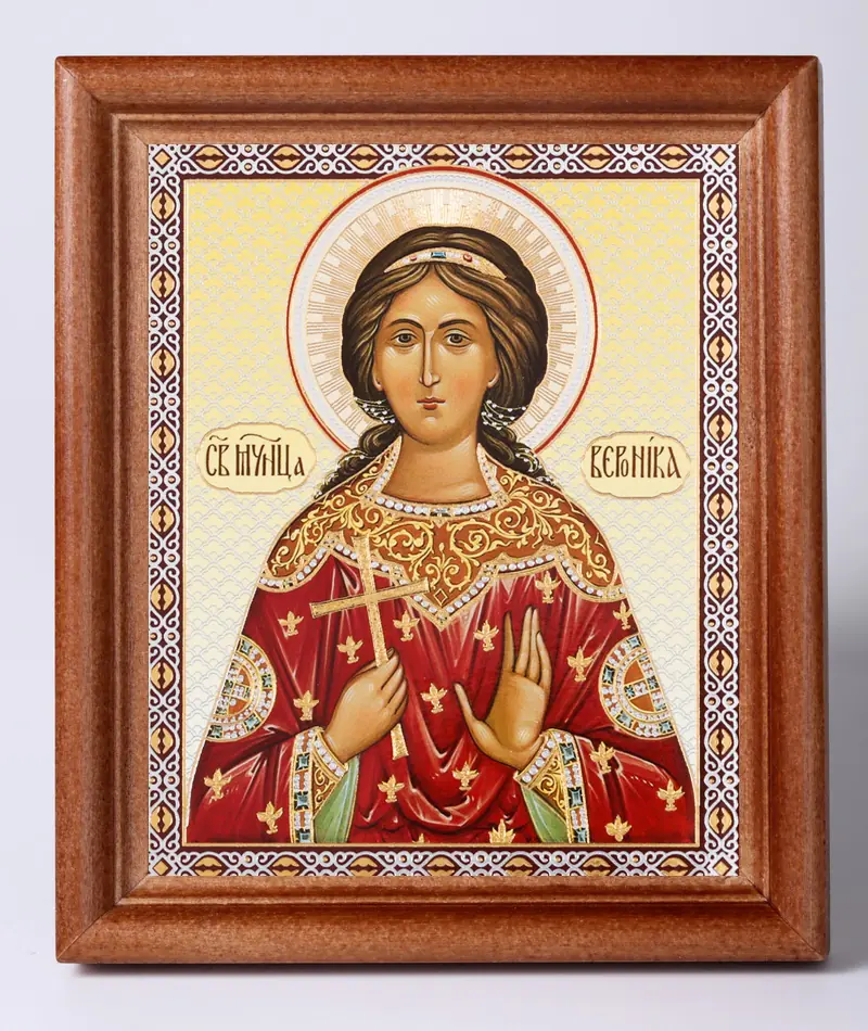 ხატი ხის ჩარჩოში №1 11×13 ორმაგი ტვიფრი ვერონიკა ედესელი, მოწამე (3)