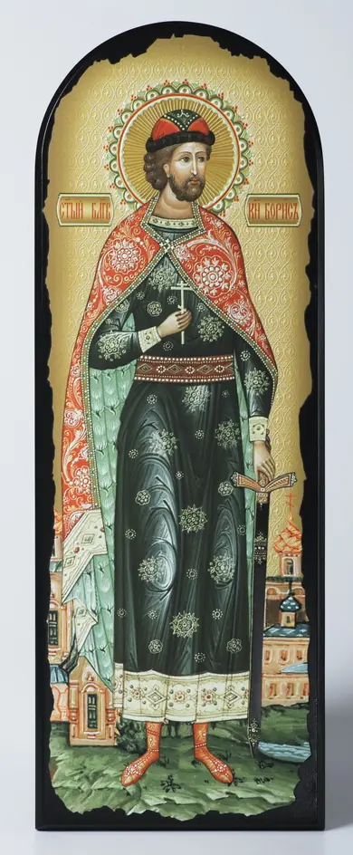 Icon on MDF 18×50 arched, 3D print, varnish Boris