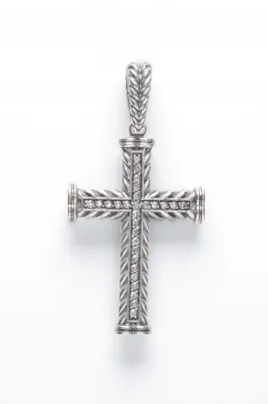 Neck cross №41 / cubic zirconia silver