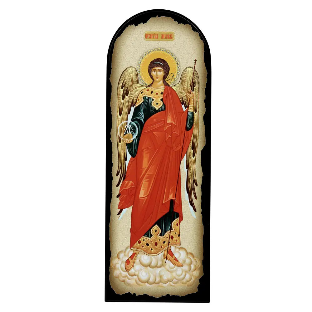 Icon on MDF 18×50 arched, 3D print, varnish Archangel Michael 5