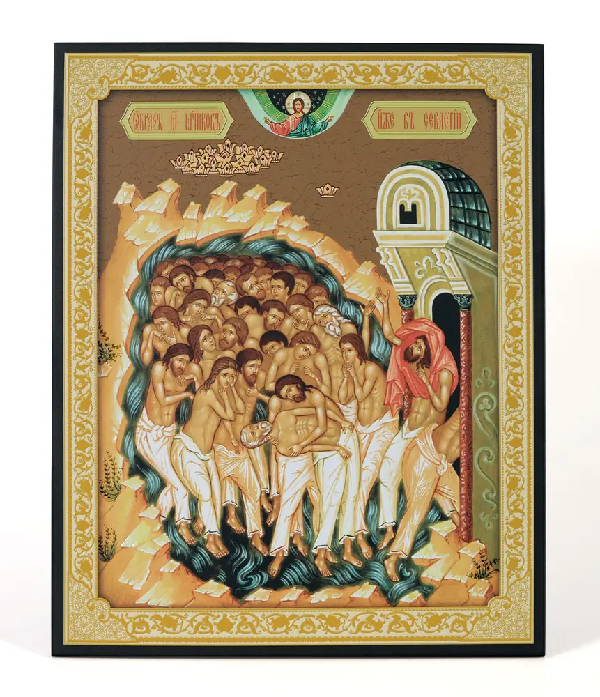 Icon on board 40×50 3D print, varnish Forty Martyrs of Sebaste