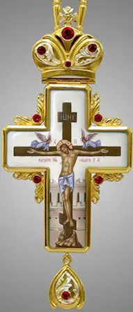 Bishop's cross №39 / gilding / silver enamel miniature / large