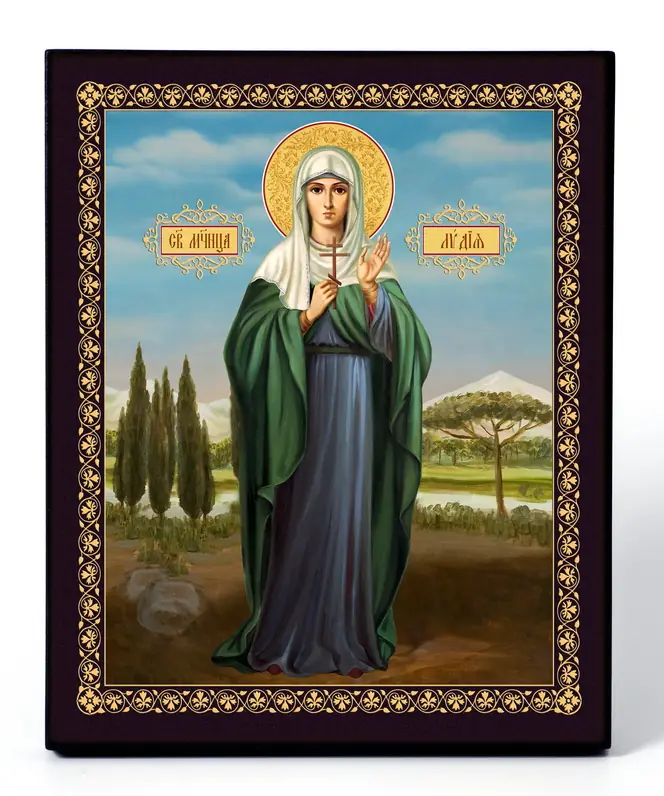 Icon on board 13×15 3D print, varnish Lydia