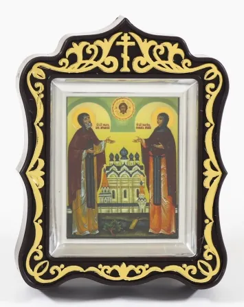 Icon in plastic frame icon case 6×7 carved metallised Peter and Fevronia 2