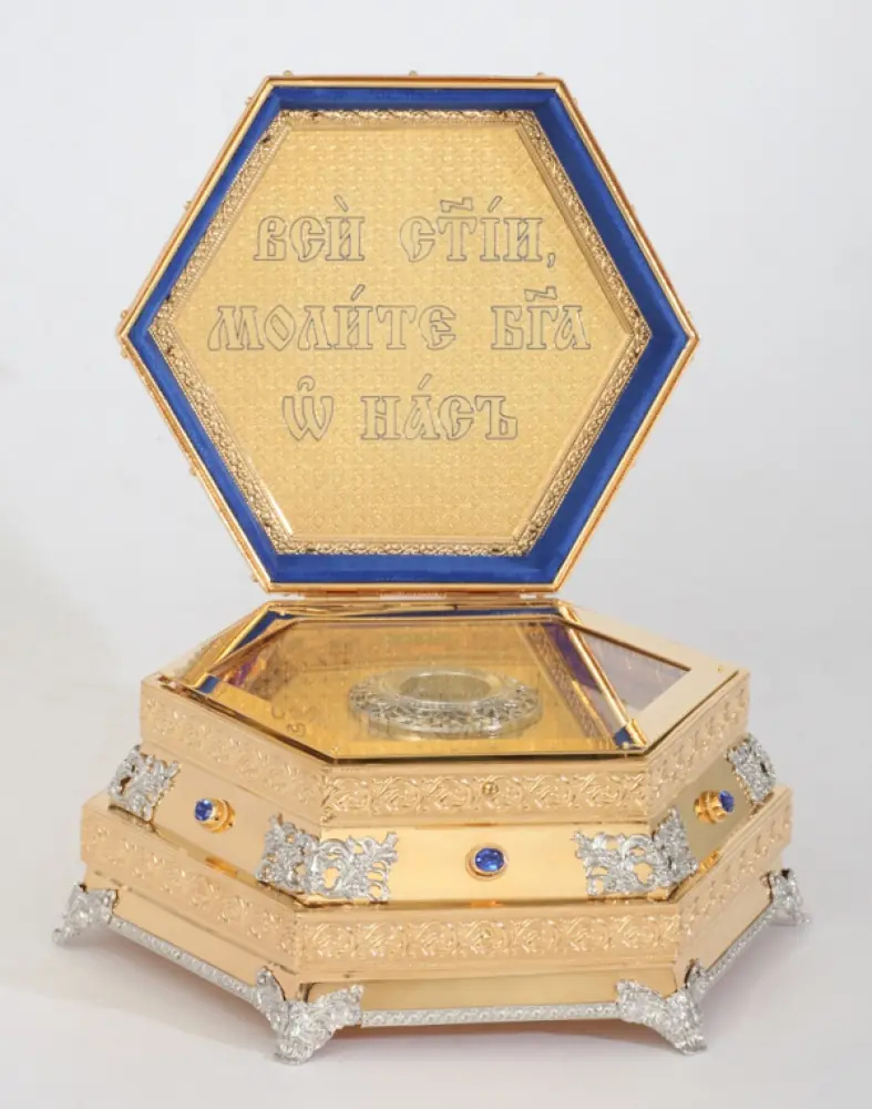 Reliquary ark for holy relics №9 gilding stones