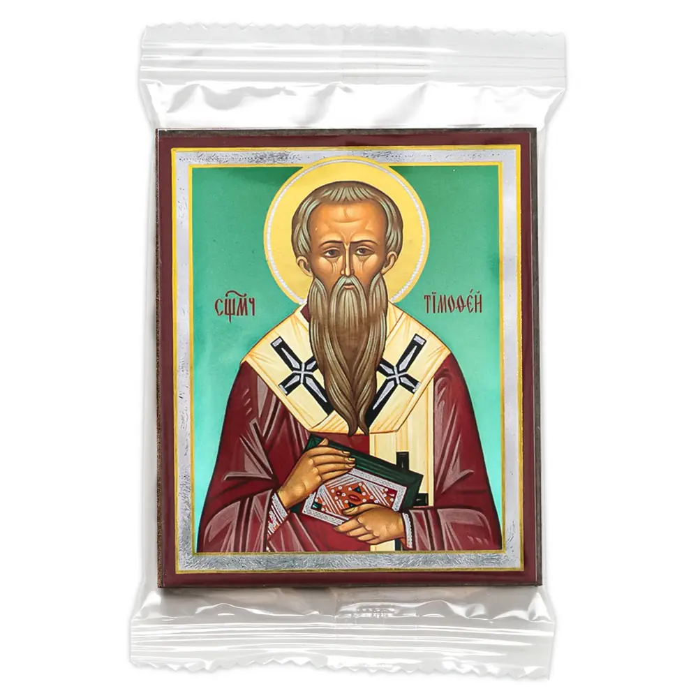 Icon on wooden panel 6×9 double embossing, annotation, packaging Timothy 2