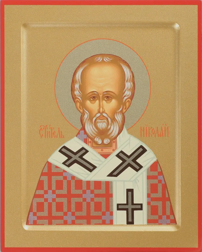 Icon on wood 18×24 rolled, recessed field, packaging Nicholas the Wonderworker