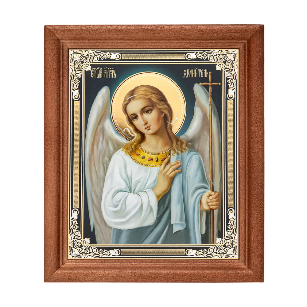 Icon in wooden frame №1 11×13 double embossing Guardian Angel (half-length) №9
