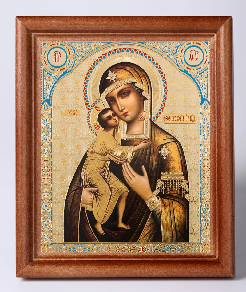 ხატი ხის ჩარჩოში №1 11×13 ორმაგი ტვიფრი თეოდორეს ღვთისმშობელი 4