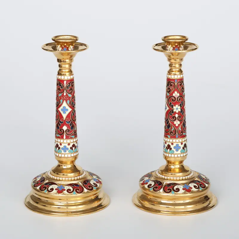 Candlestick №9 / 2 candles / gilding