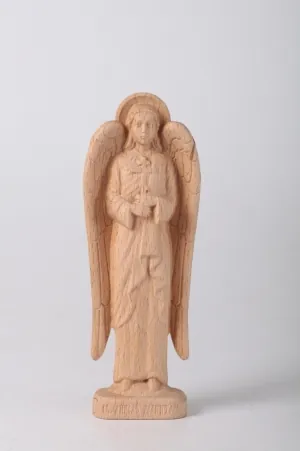 Wooden sculpture St Guardian Angel (beech, wax)