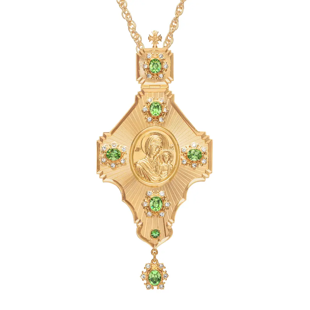 Panagia №106 cast image, guilloché / gilding / Kazan Mother of God