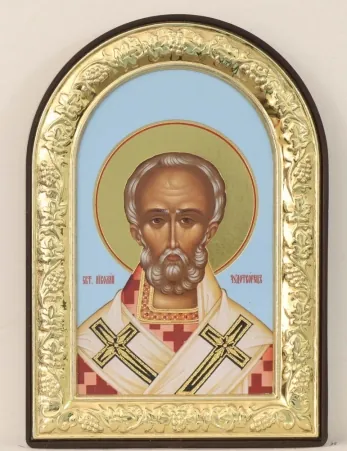 Icon in plastic frame 6×9 arched №2 Nicholas the Wonderworker 2