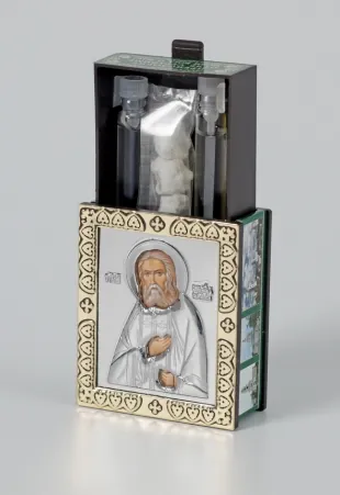 Incense holder with riza with blessed set Seraphim of Sarov