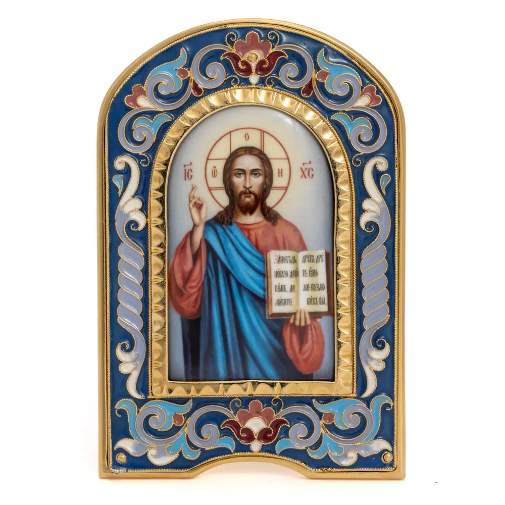 Икона именная №002 гальванопластика, эмаль, деколь / золочение / Господь Вседержитель