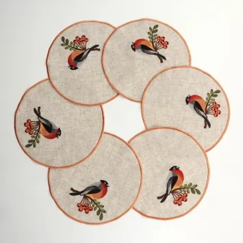 Embroidered Christmas napkin (set 6 pcs)