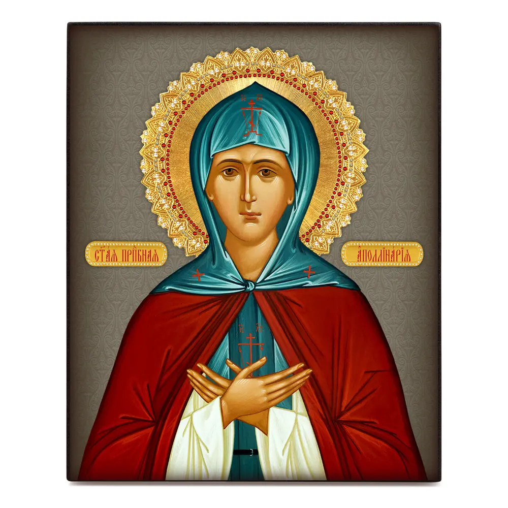 Icon on board 13×15 3D print, varnish Apollinaria 2