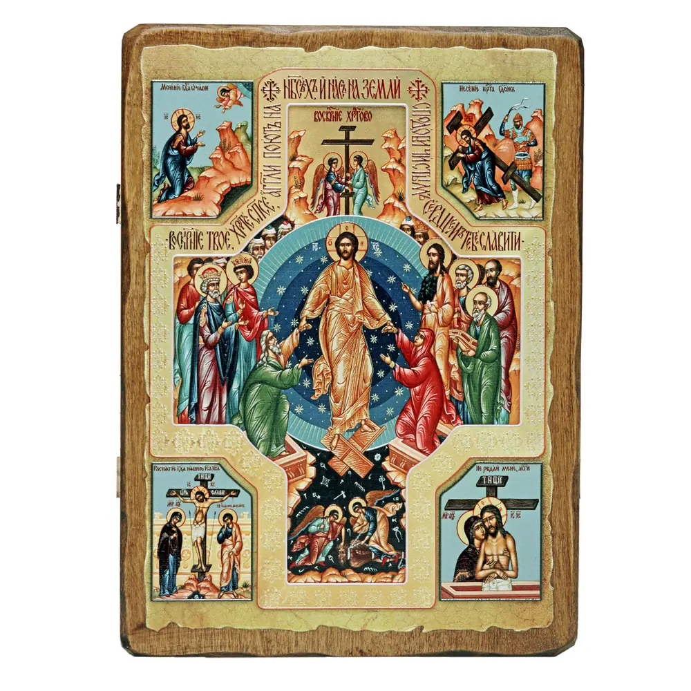 Icon on board 30×40 3D print, varnish №1 Resurrection of Christ 3
