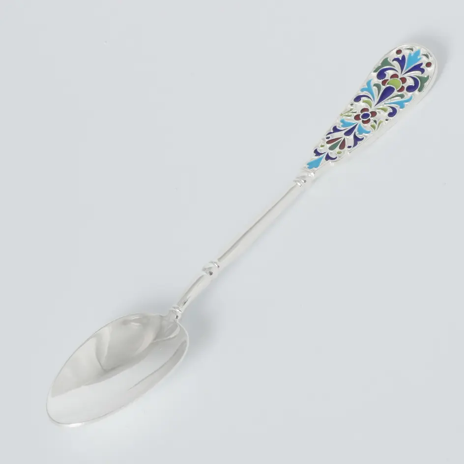 კოვზი ჩამოსხმული მცირე №11 მინანქარი ვერცხლი