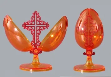 Easter egg plastic on stand orange