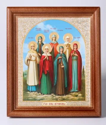 Icon in wooden frame №1 11×13 double embossing Myrrhbearing Women