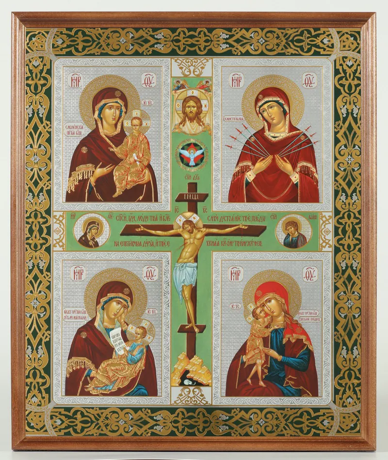 Icon in wooden frame №1 30×40 double embossing, packaging Four-Part