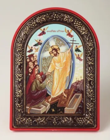 Icon in plastic frame 9×12 arched №3 Resurrection of Christ