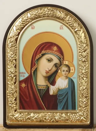 Icon in plastic frame 9×12 arched №2 Kazan Mother of God 14