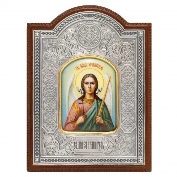 Table icon №146 electroforming, decal in wooden frame / gilding, silver plating / Guardian Angel