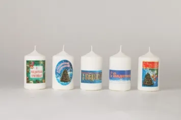 Christmas candle pillar small